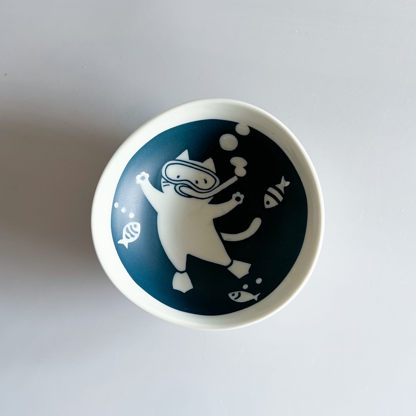Night Cat Small Bowl 13cm - Diving
