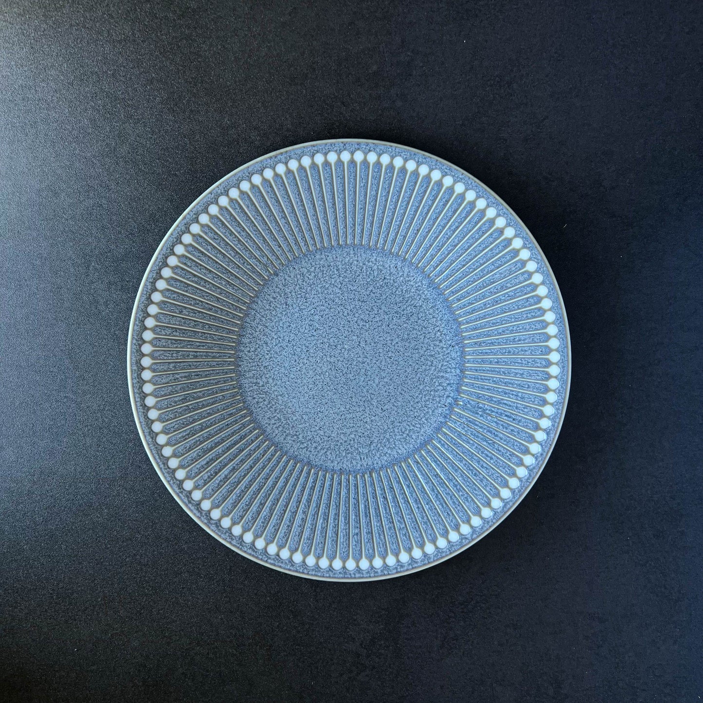 ALBEE Julienne Grass Pattern Dinner Plate 22cm - Navy / Beige / Grey