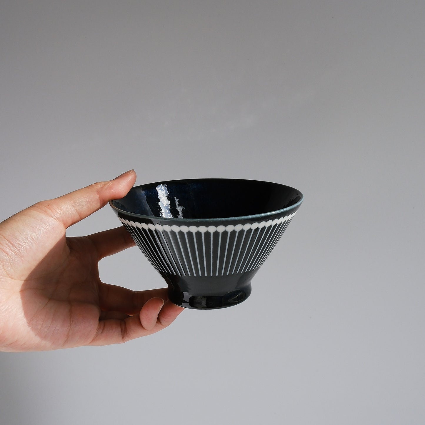 ALBEE Julienne Grass Pattern Rice Bowl 13cm - Navy
