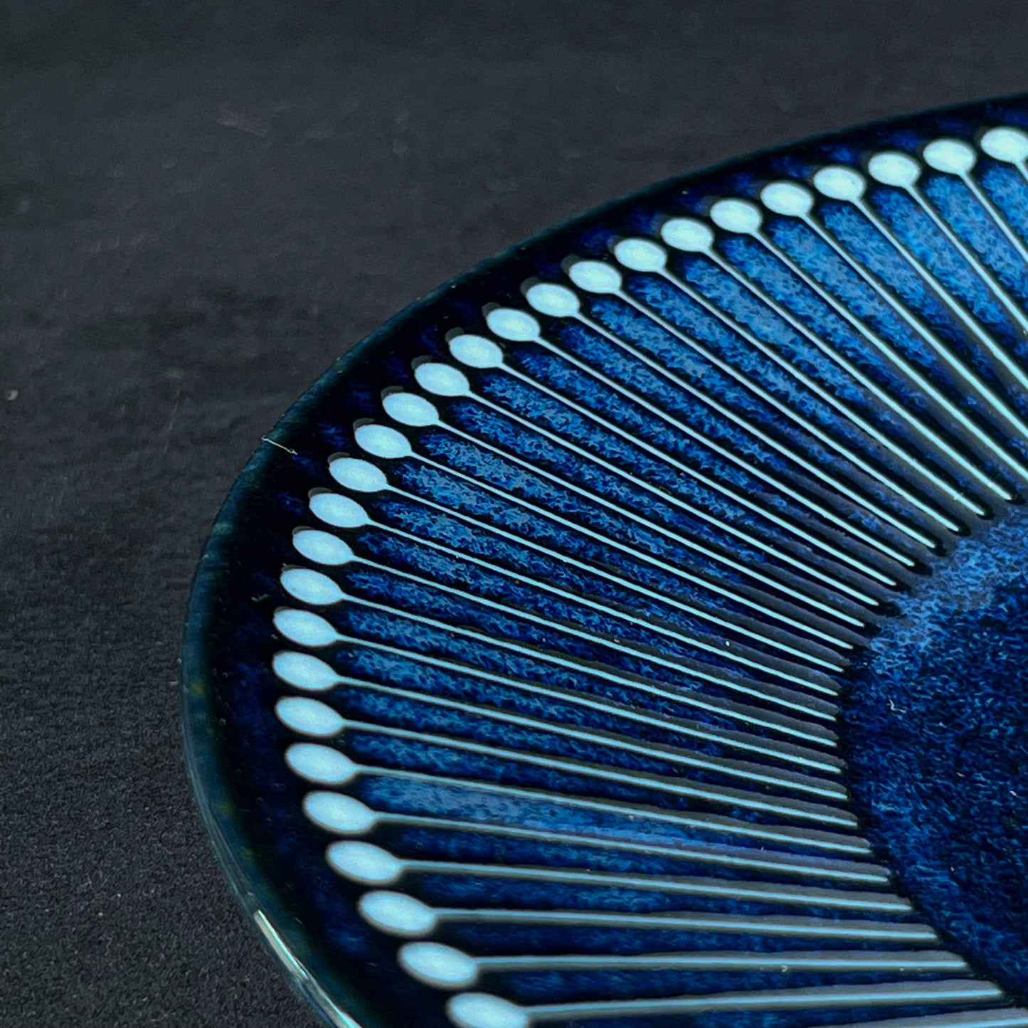 ALBEE Julienne Grass Pattern Dinner Plate 22cm - Navy / Beige / Grey
