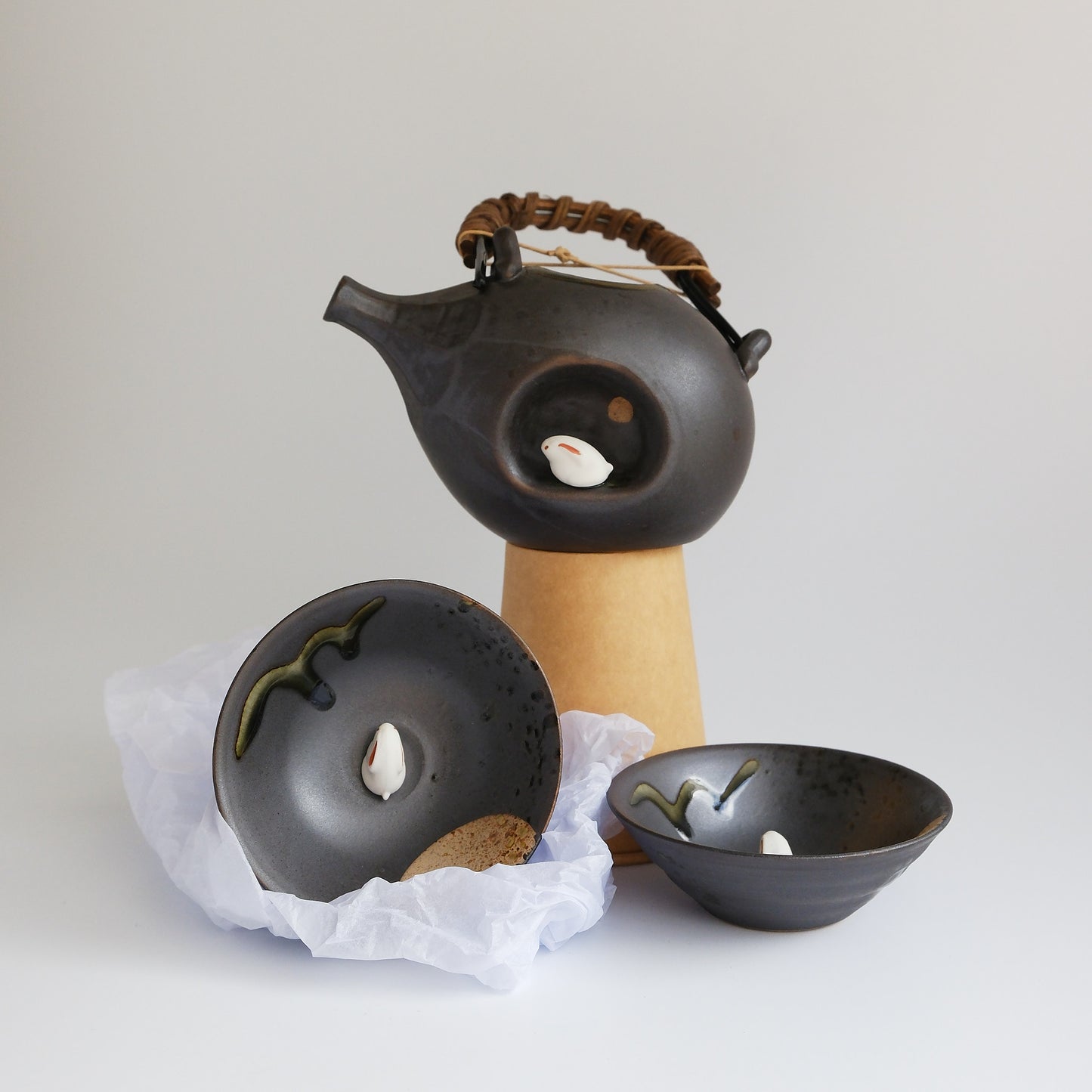 Arita Ware Moonlight Rabbit Sake Set