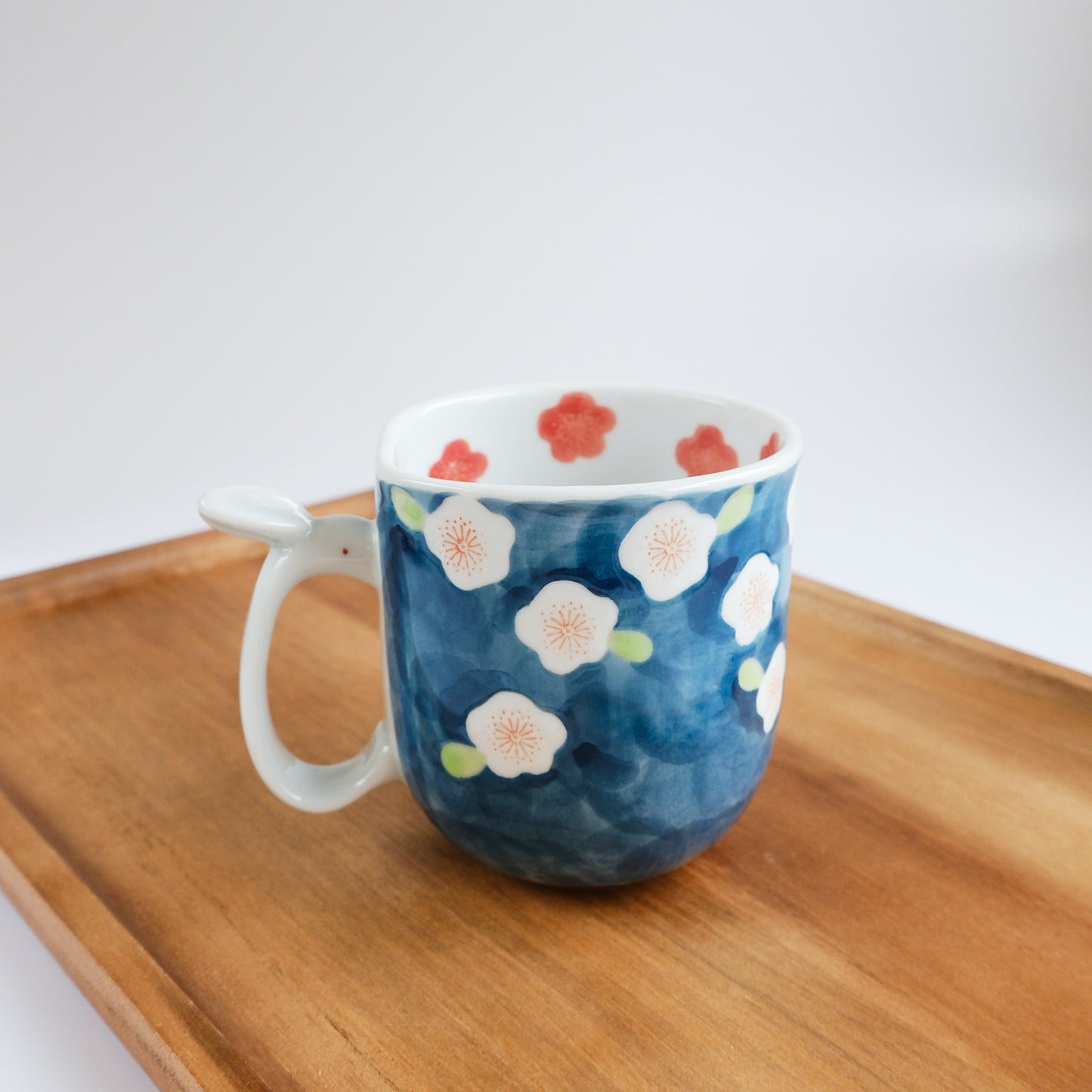 Arita Ware Hand Painted Mug 300ml - Plum and Rabbit