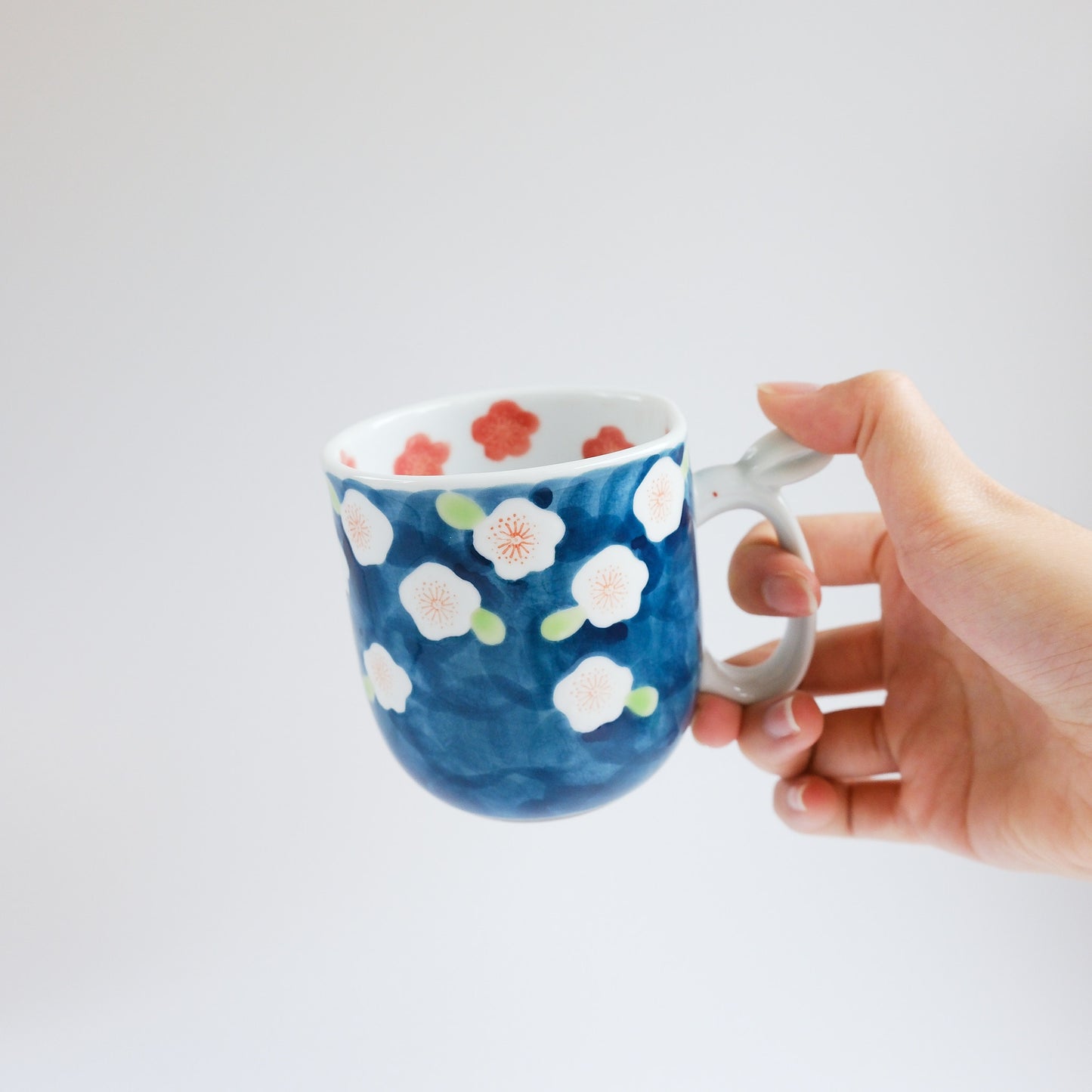 Arita Ware Hand Painted Mug 300ml - Plum and Rabbit