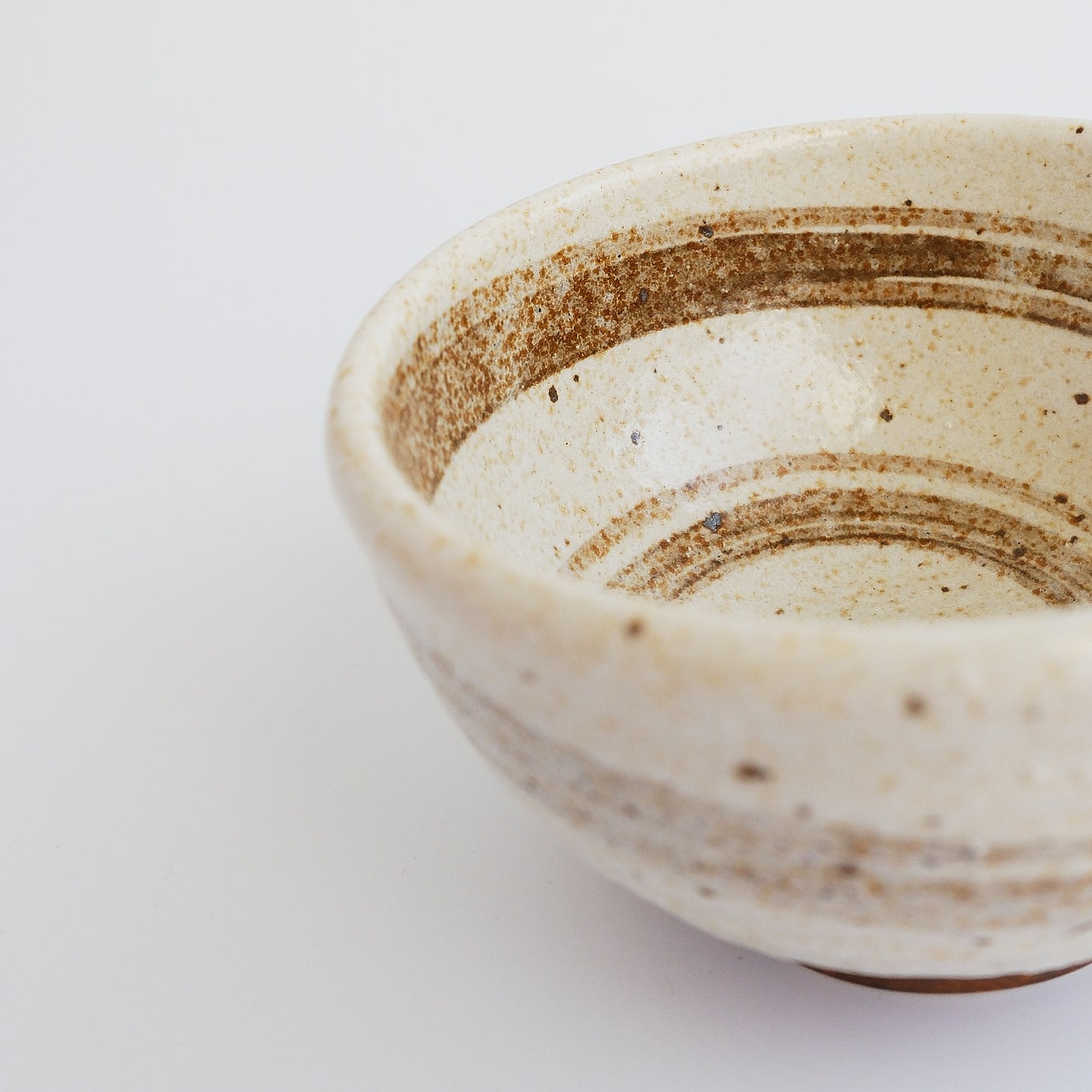 Nashiji Brushed Kataguchi Spout Matcha Bowl 200ml - Brown