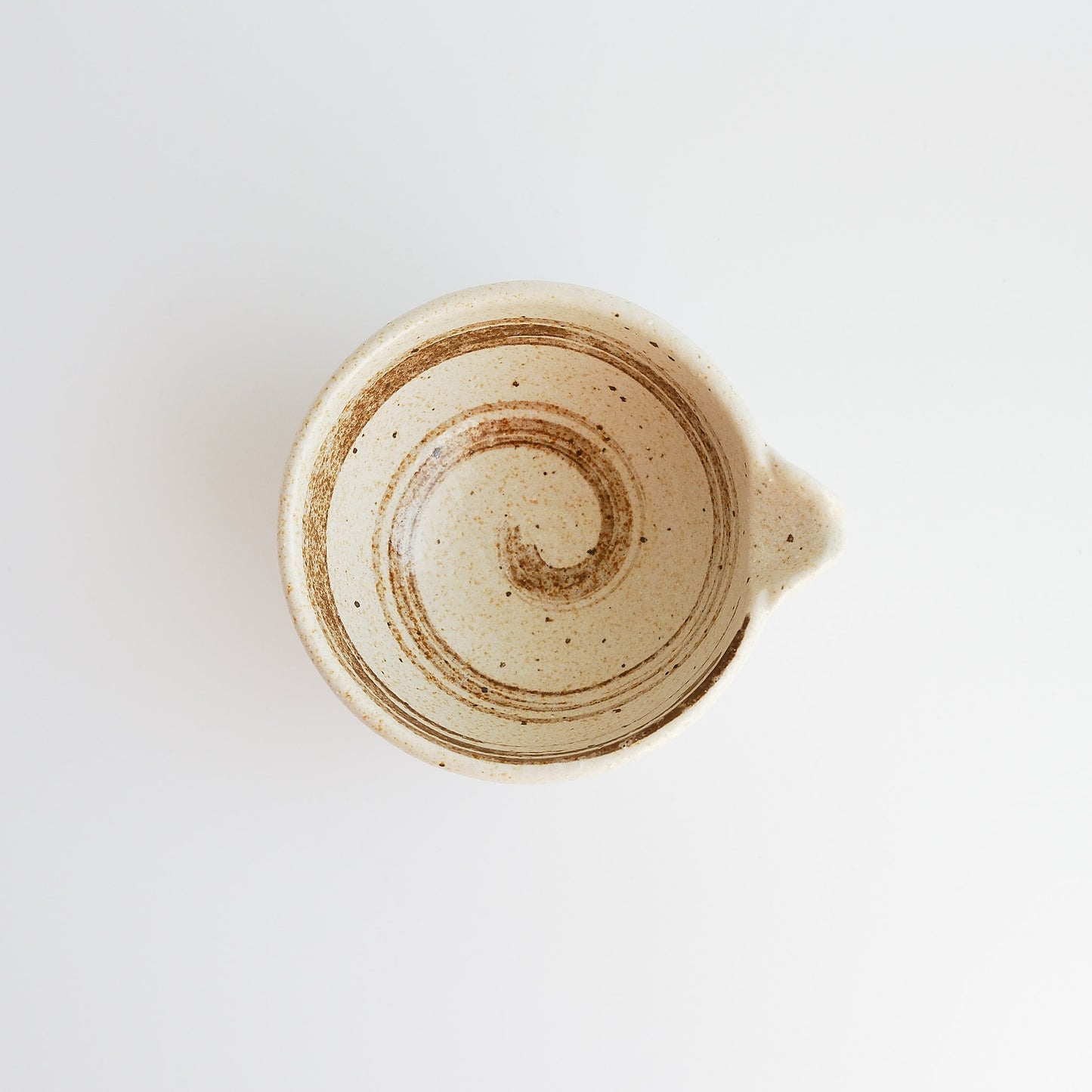Nashiji Brushed Kataguchi Spout Matcha Bowl 200ml - Brown