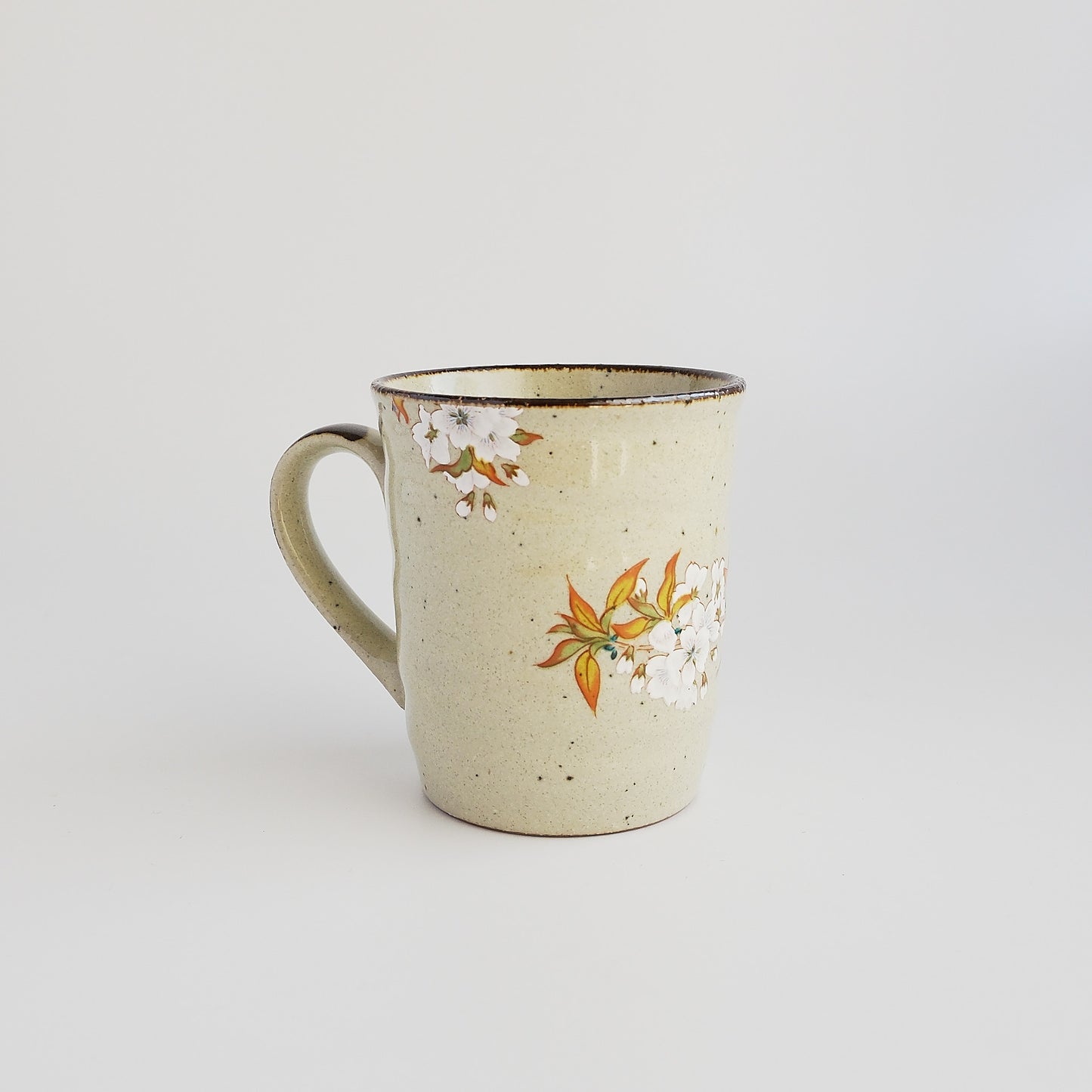 Kutani Ware Japanese Mug Cup - Yoshidaya Cherry Bird