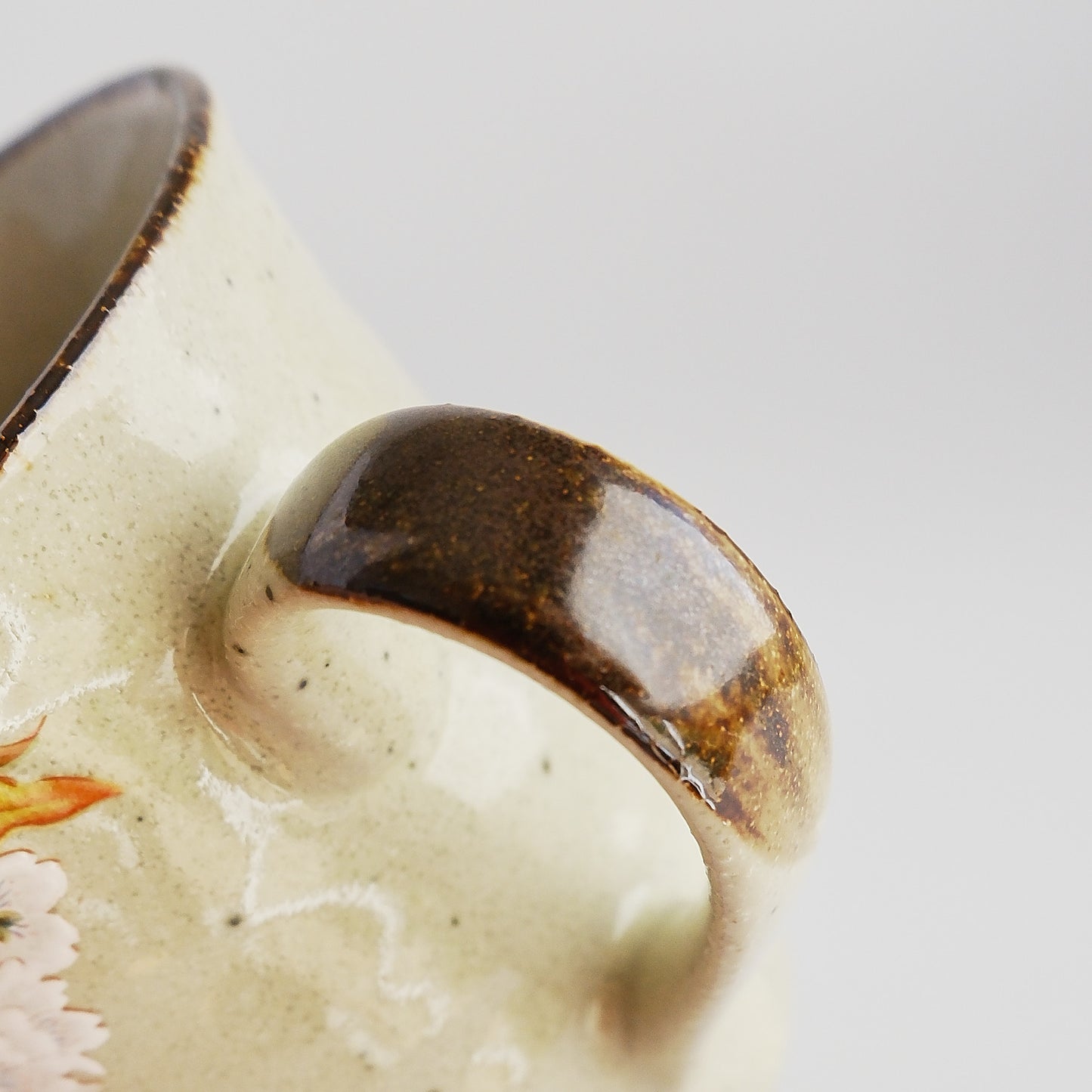 Kutani Ware Japanese Mug Cup - Yoshidaya Cherry Bird
