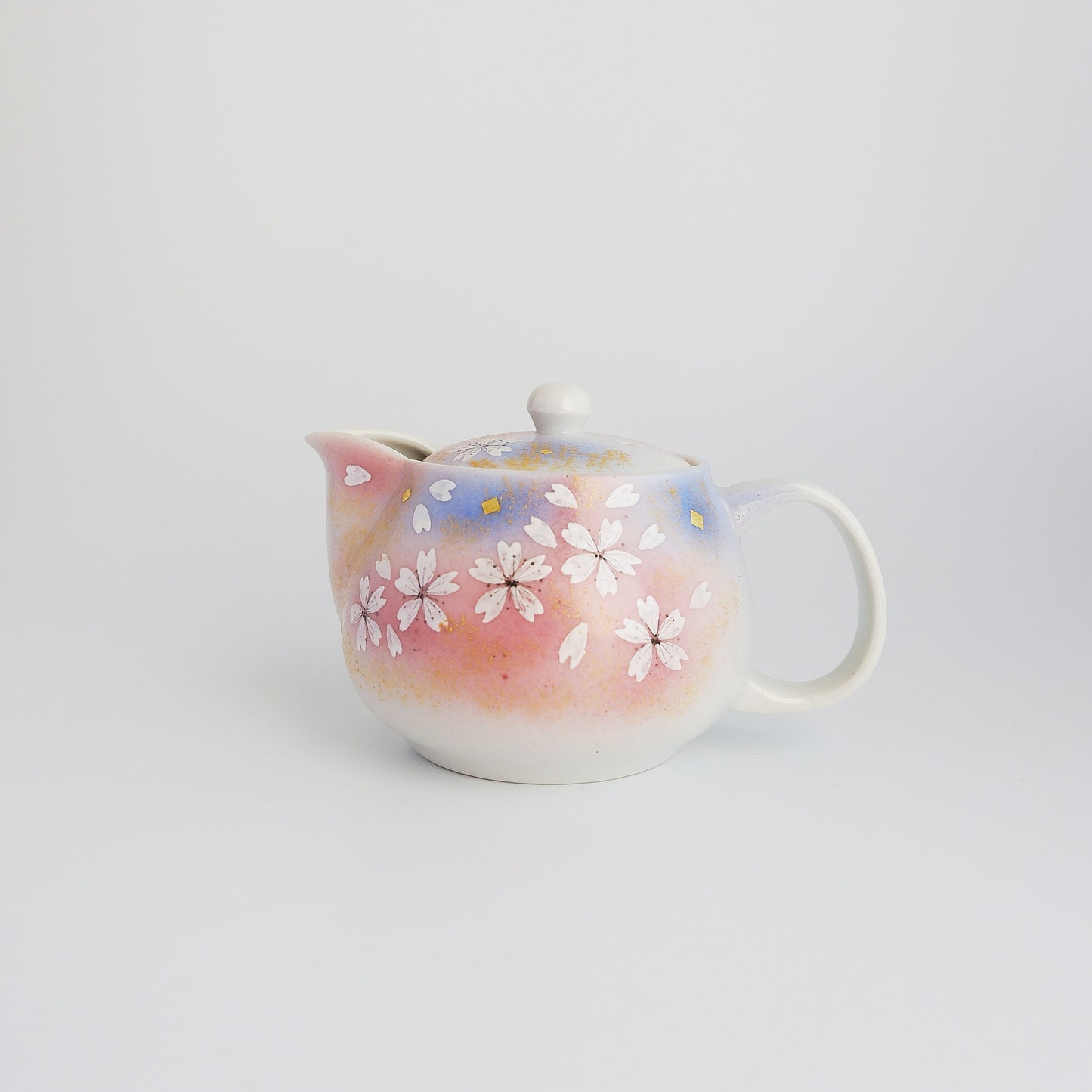 Kutani Ware Yunomi Kyusu Teapot Set - Sakura Flower Dance