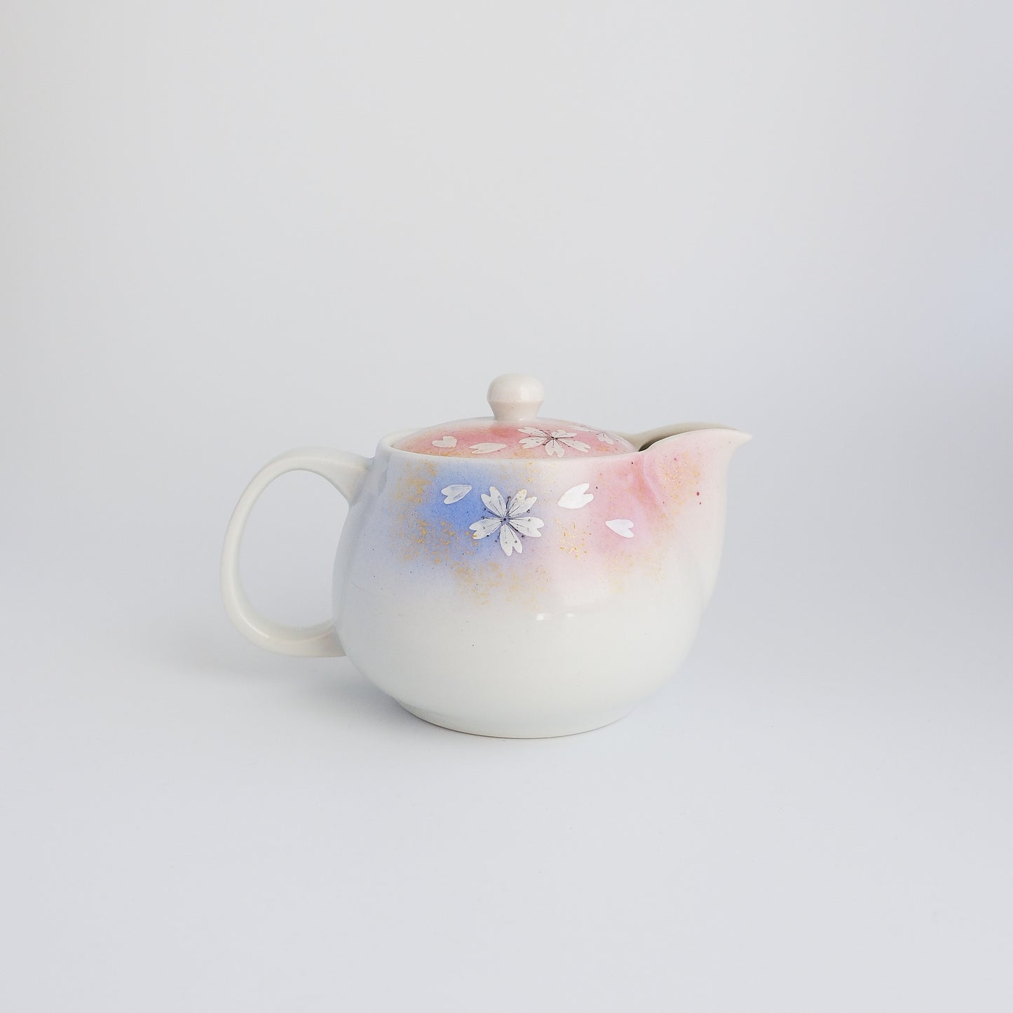 Kutani Ware Yunomi Kyusu Teapot Set - Sakura Flower Dance