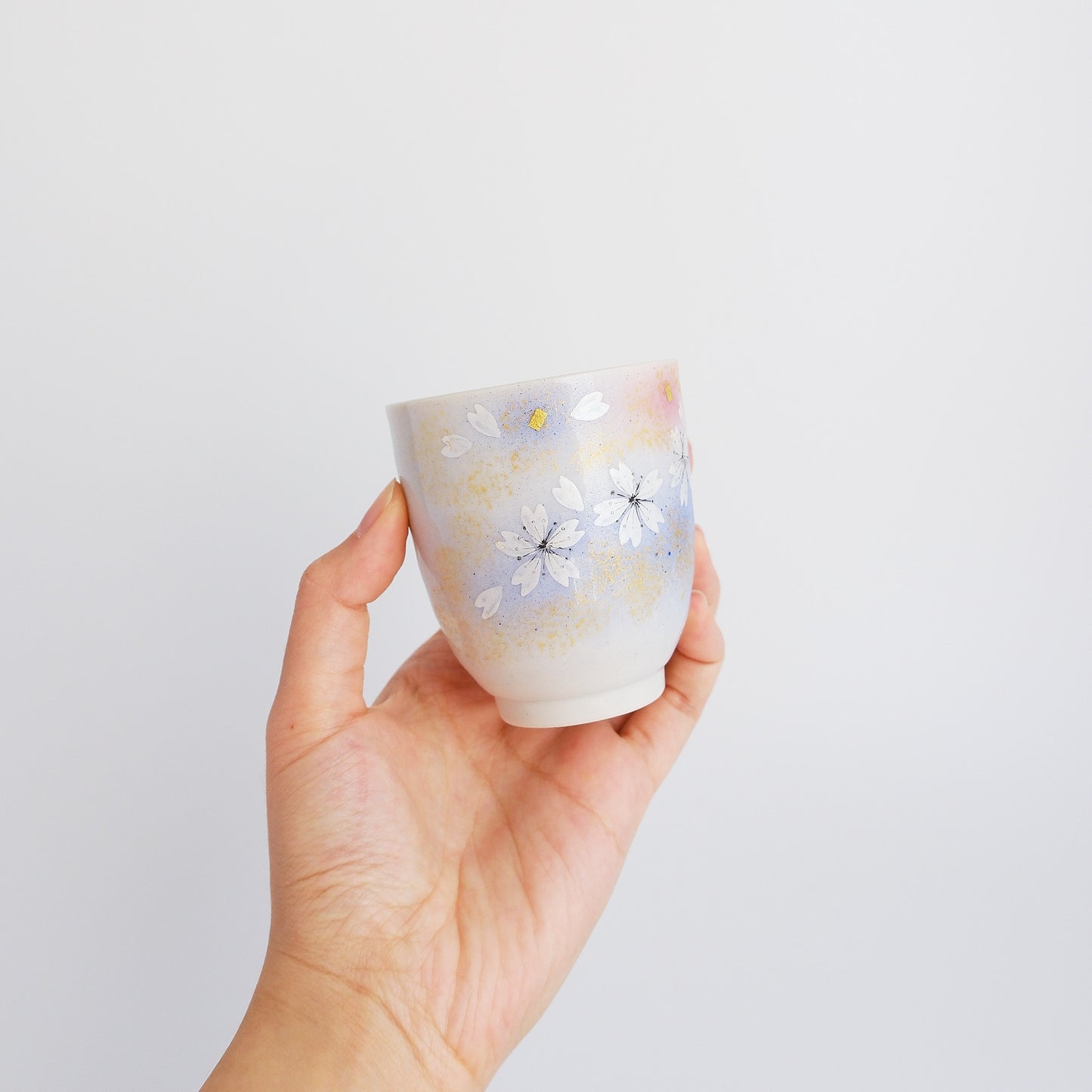 Kutani Ware Yunomi Kyusu Teapot Set - Sakura Flower Dance