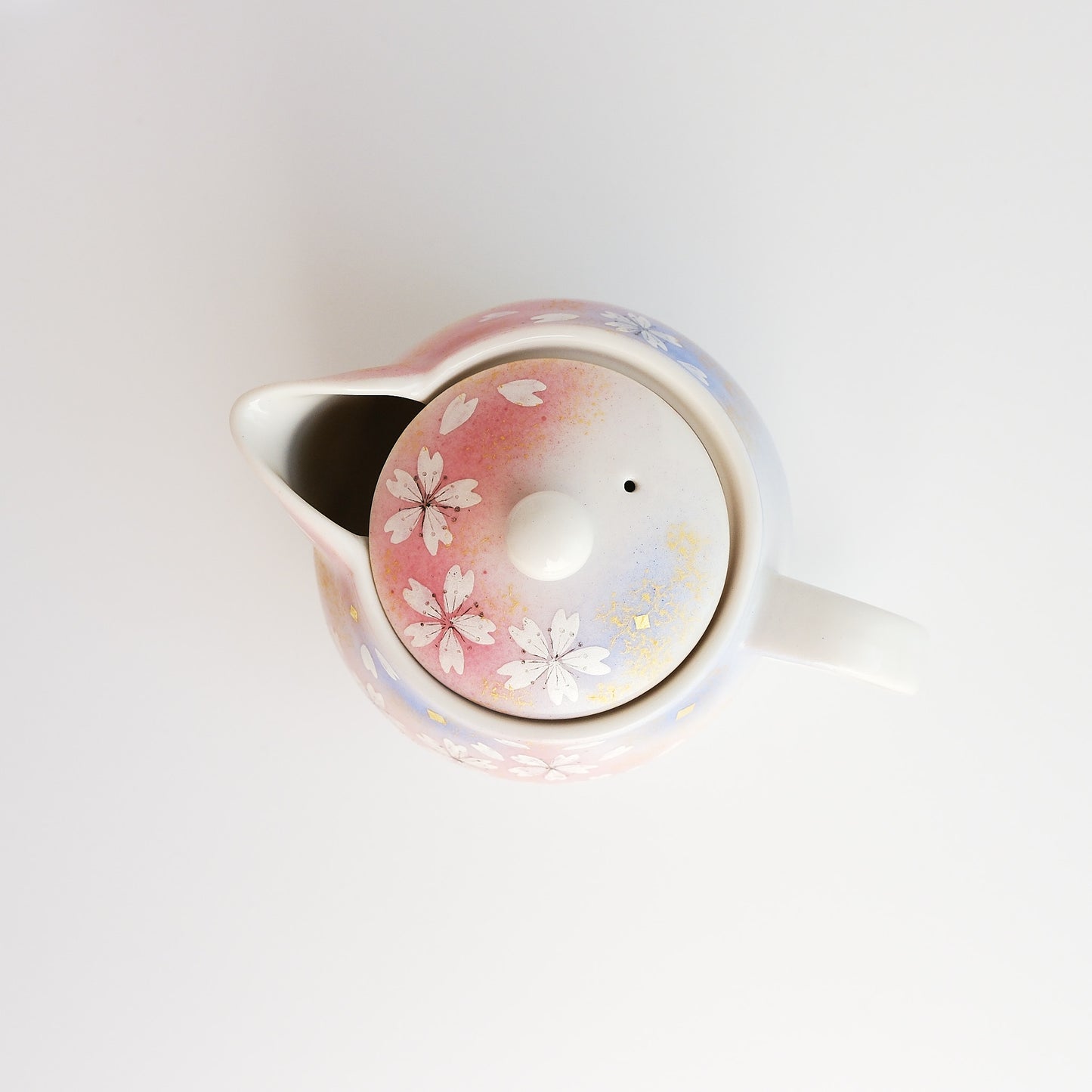 Kutani Ware Yunomi Kyusu Teapot Set - Sakura Flower Dance