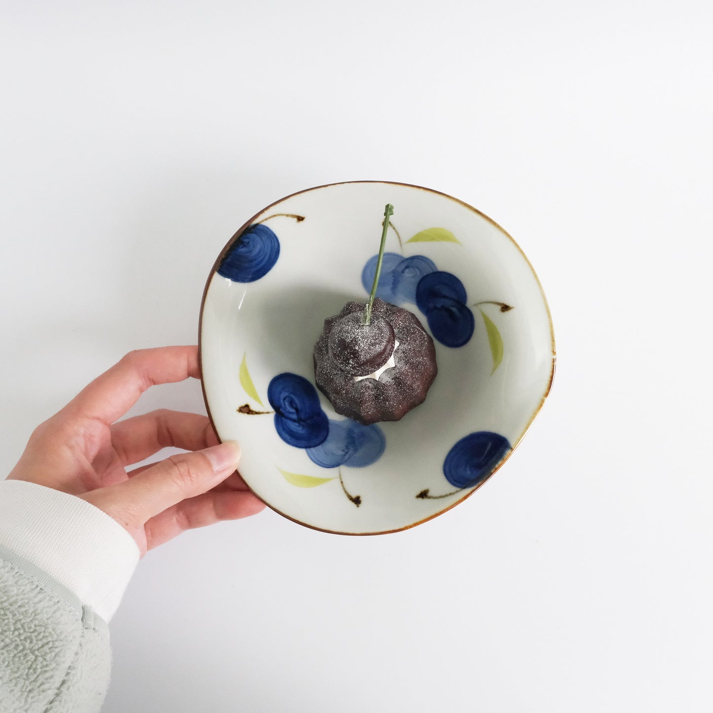Hasami ware Hand Painted Irregular Bowl - Indigo Apple
