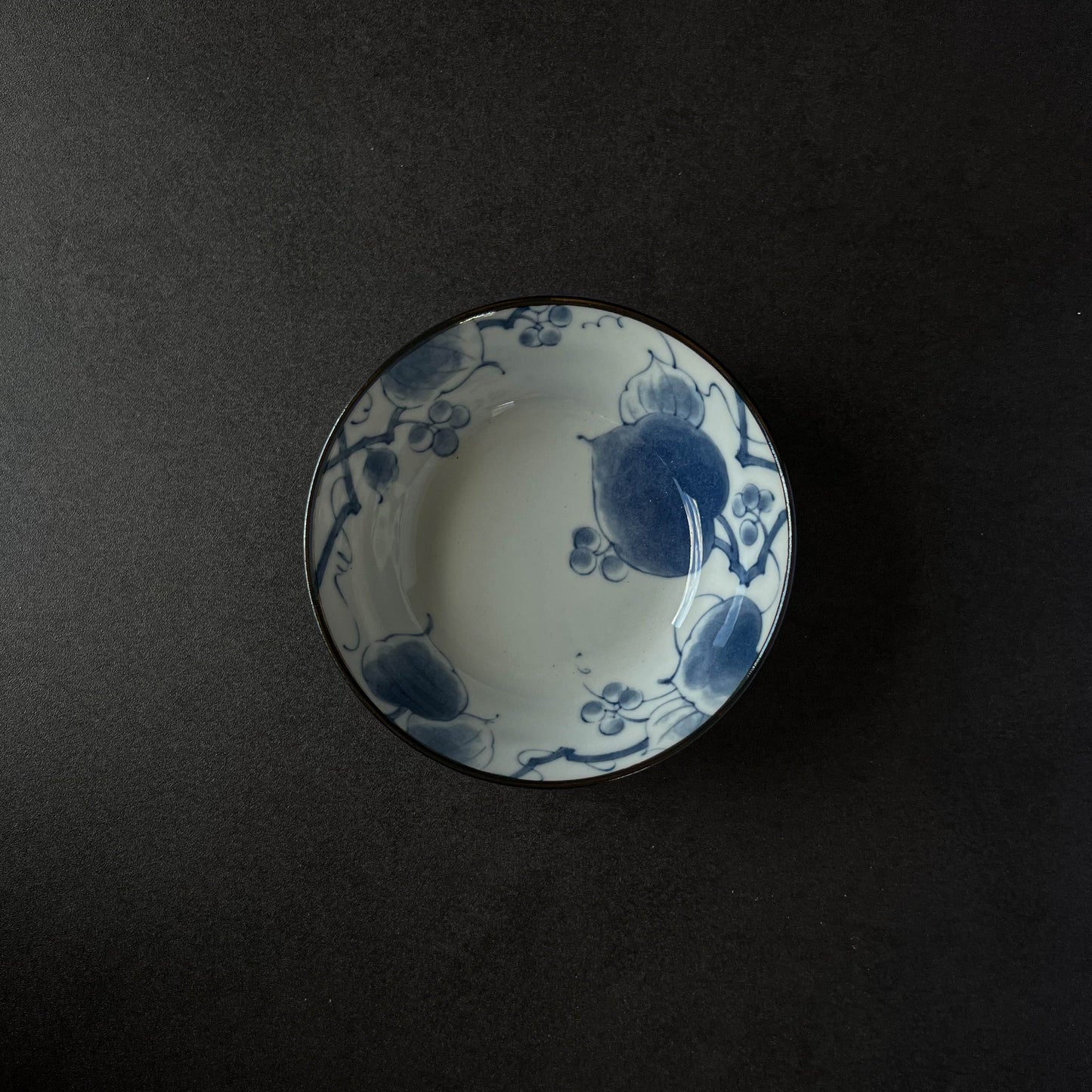 Indigo Dyed Flat Bowl - 13cm