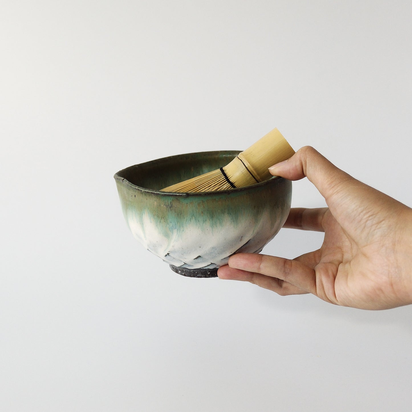 Matcha Bowl with Spout - Pine Moss by Masamura