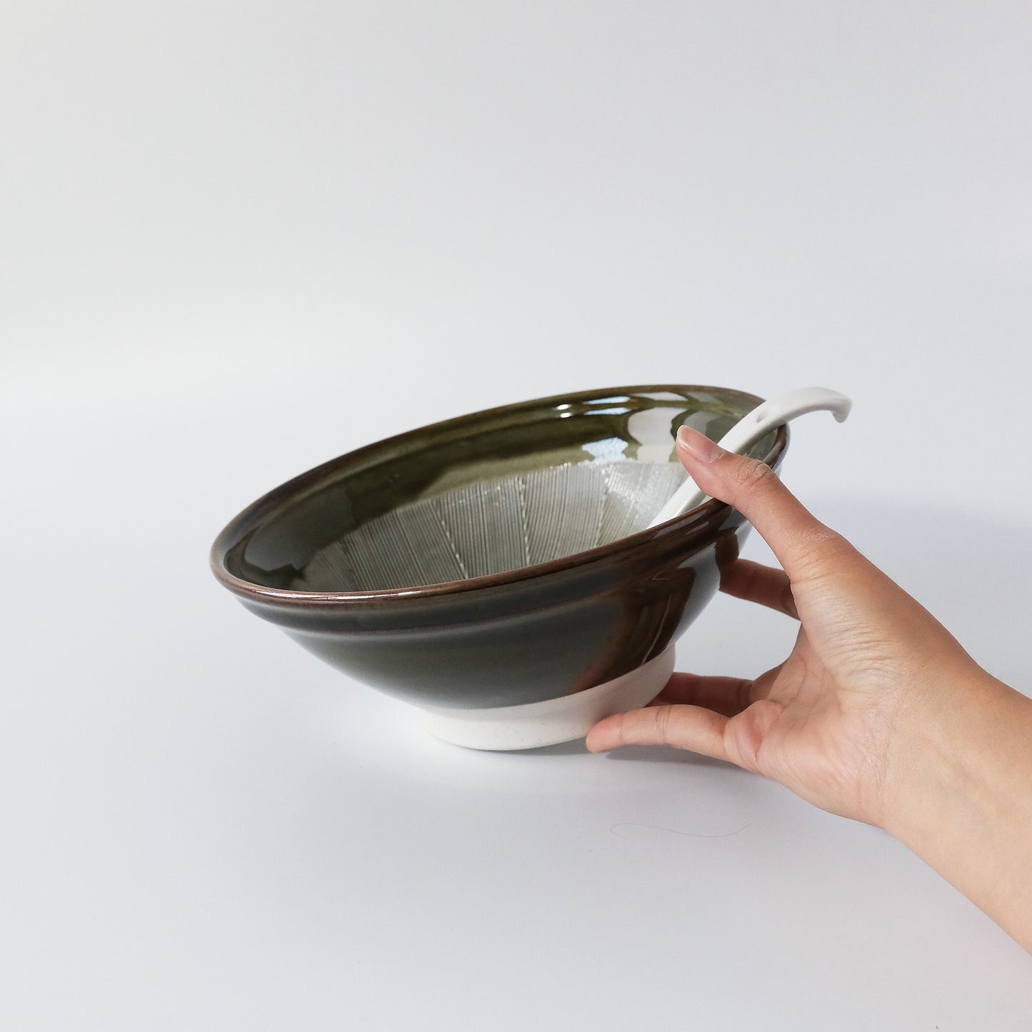 Oribe Suribachi Ramen Noodle Large Bowl 22cm