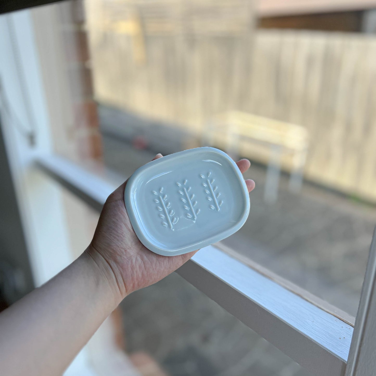 Miyama Crust Sauce Soap Dish Rectangle 11.5cm - Yellow / Blue