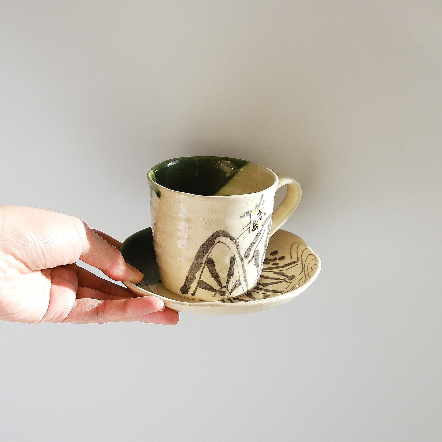 TAKUMI Oribe Painting Cup and Saucer