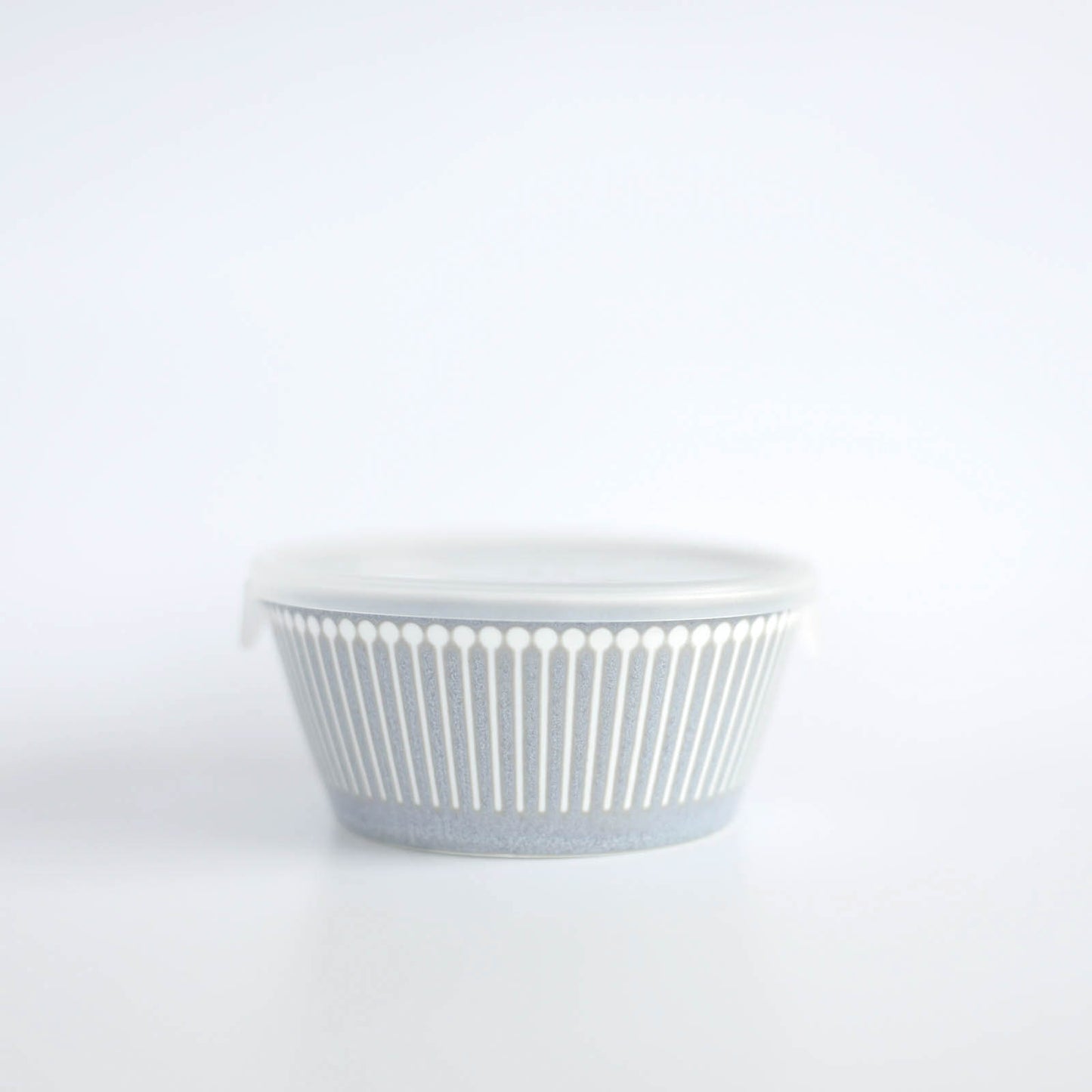 ALBEE Julienne Grass Pattern Bowl with Non Wrap Lid 13cm - Navy / Beige / Grey