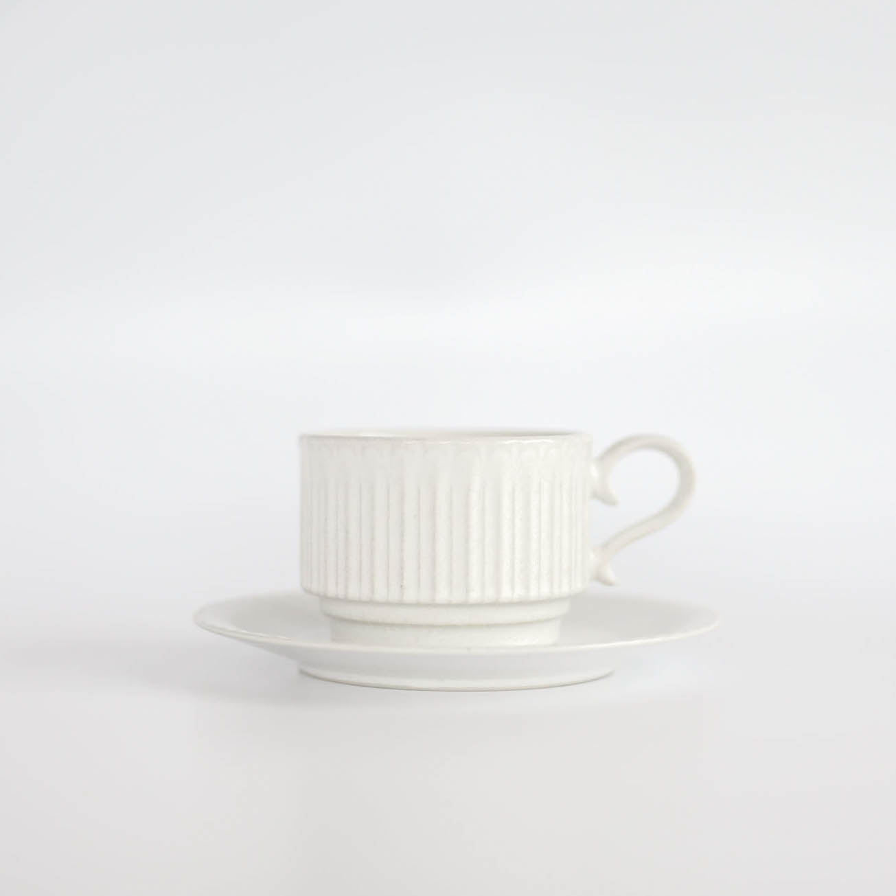 Shush Grace Stack Coffee Cup and Saucer 235ml - White / Black / Blue