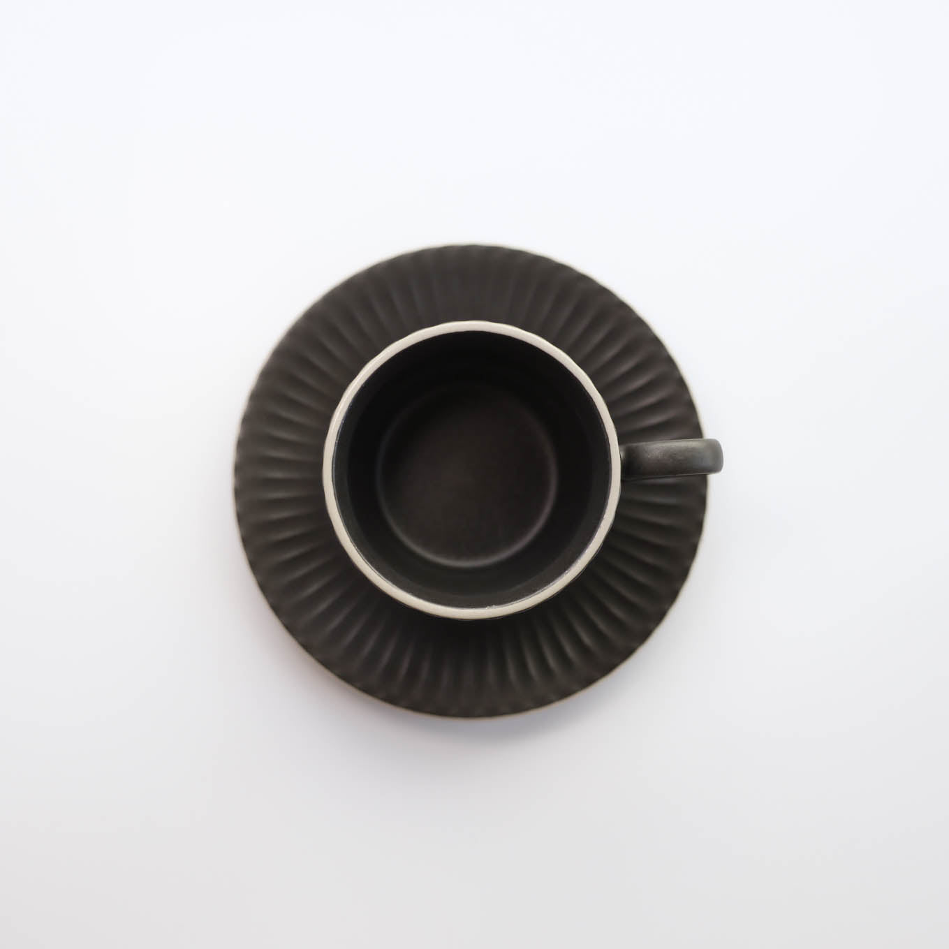 Shush Grace Stack Coffee Cup and Saucer 235ml - White / Black / Blue