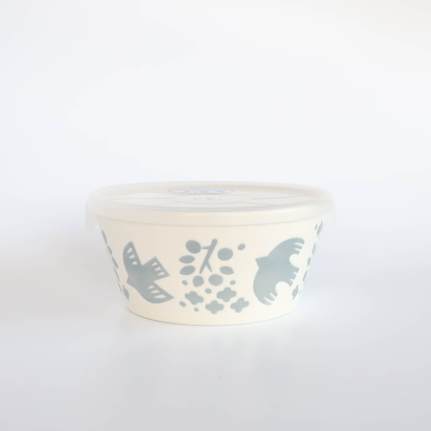 LINTU Plantaree Bowl with Non Wrap Lid 13cm - Blue / Aqua / White