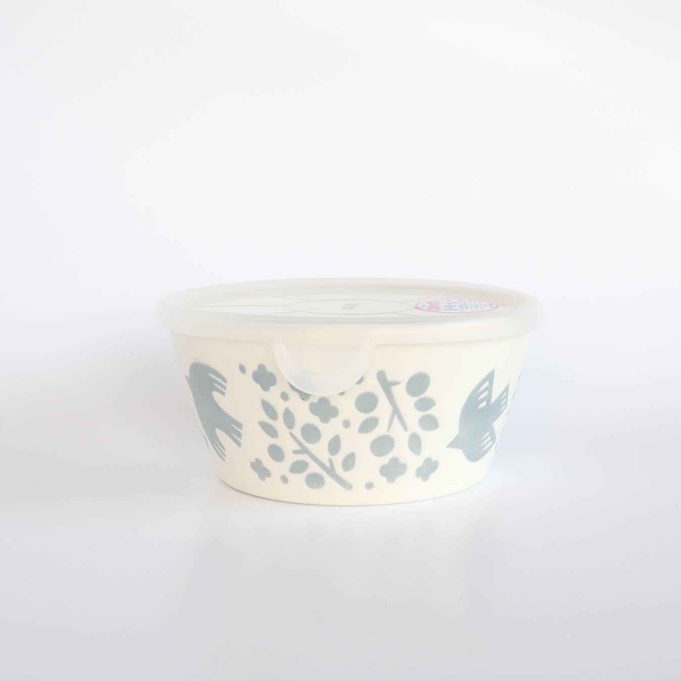 LINTU Plantaree Bowl with Non Wrap Lid 13cm - Blue / Aqua / White