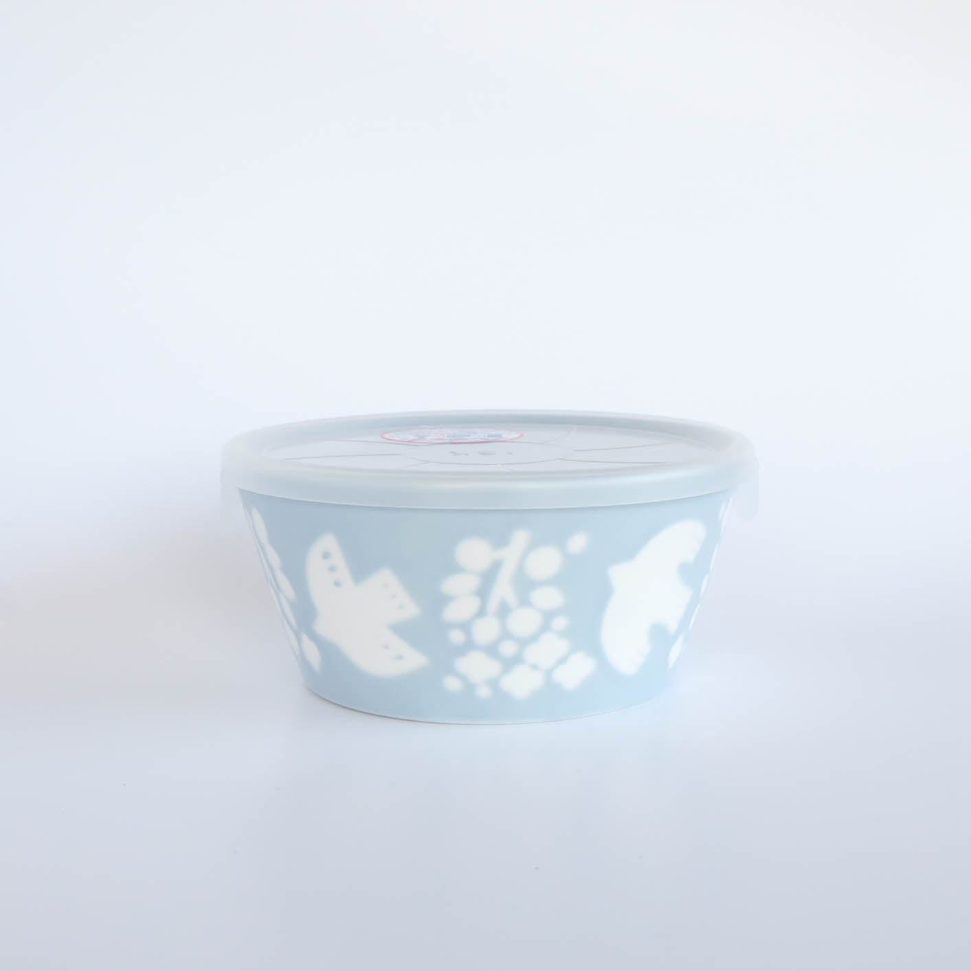 LINTU Plantaree Bowl with Non Wrap Lid 13cm - Blue / Aqua / White