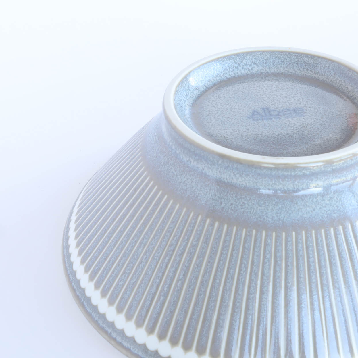 ALBEE Julienne Grass Pattern Ramen Noodle Large Bowl 21cm - Navy / Beige / Grey