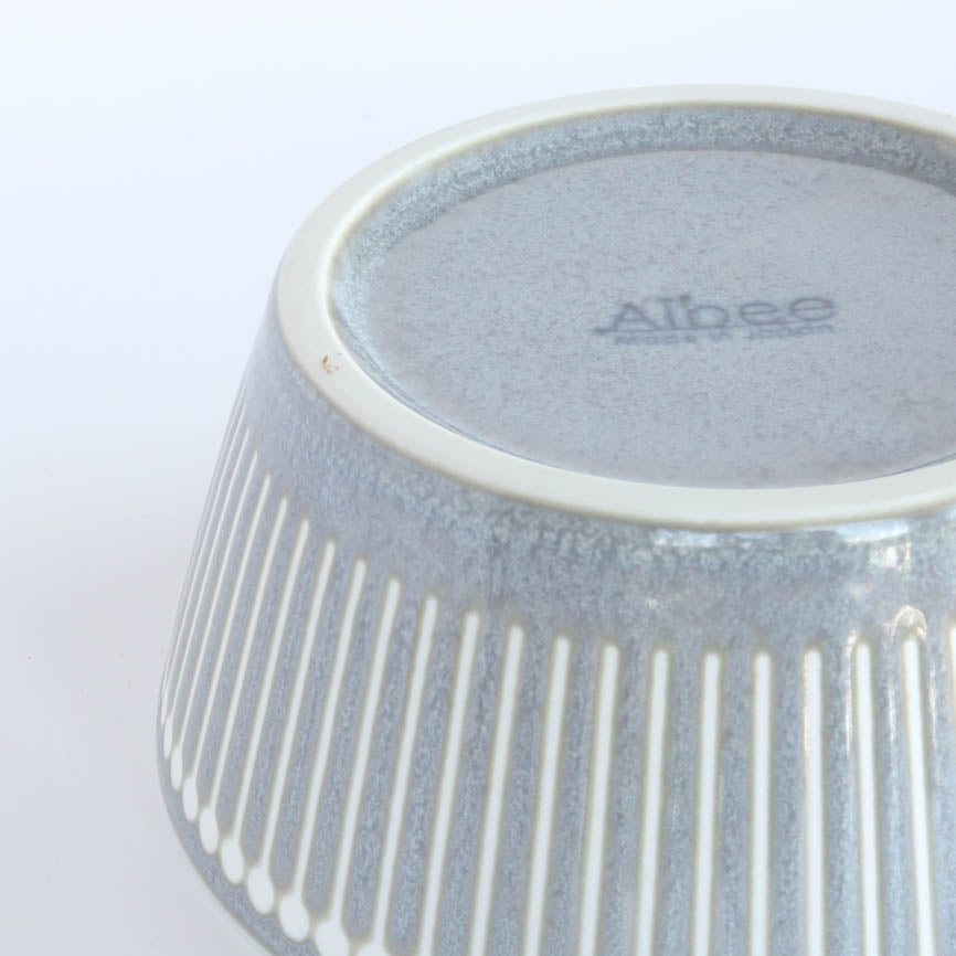 ALBEE Julienne Grass Pattern Bowl with Non Wrap Lid 13cm - Navy / Beige / Grey