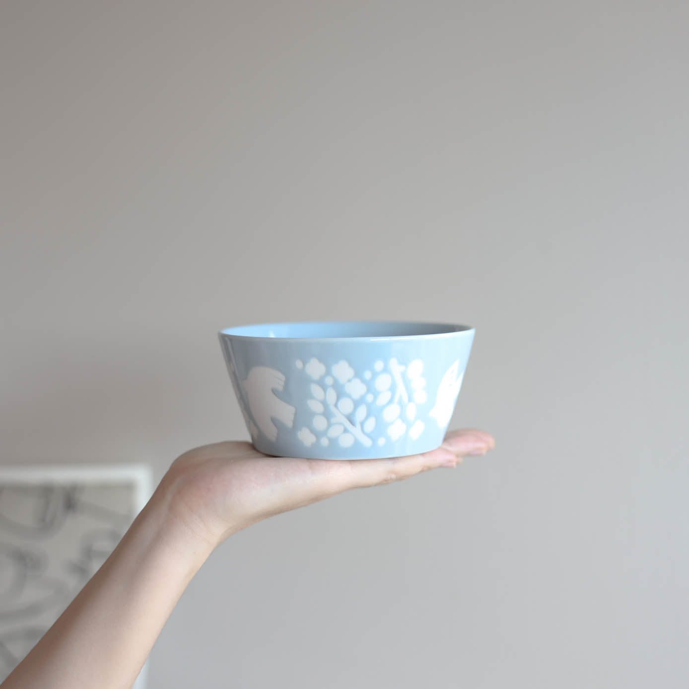 LINTU Plantaree Bowl with Non Wrap Lid 13cm - Blue / Aqua / White