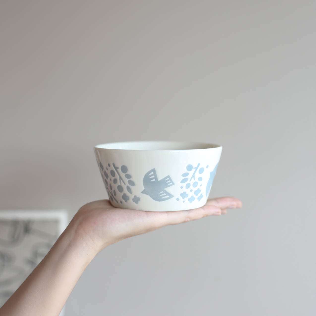 LINTU Plantaree Bowl with Non Wrap Lid 13cm - Blue / Aqua / White