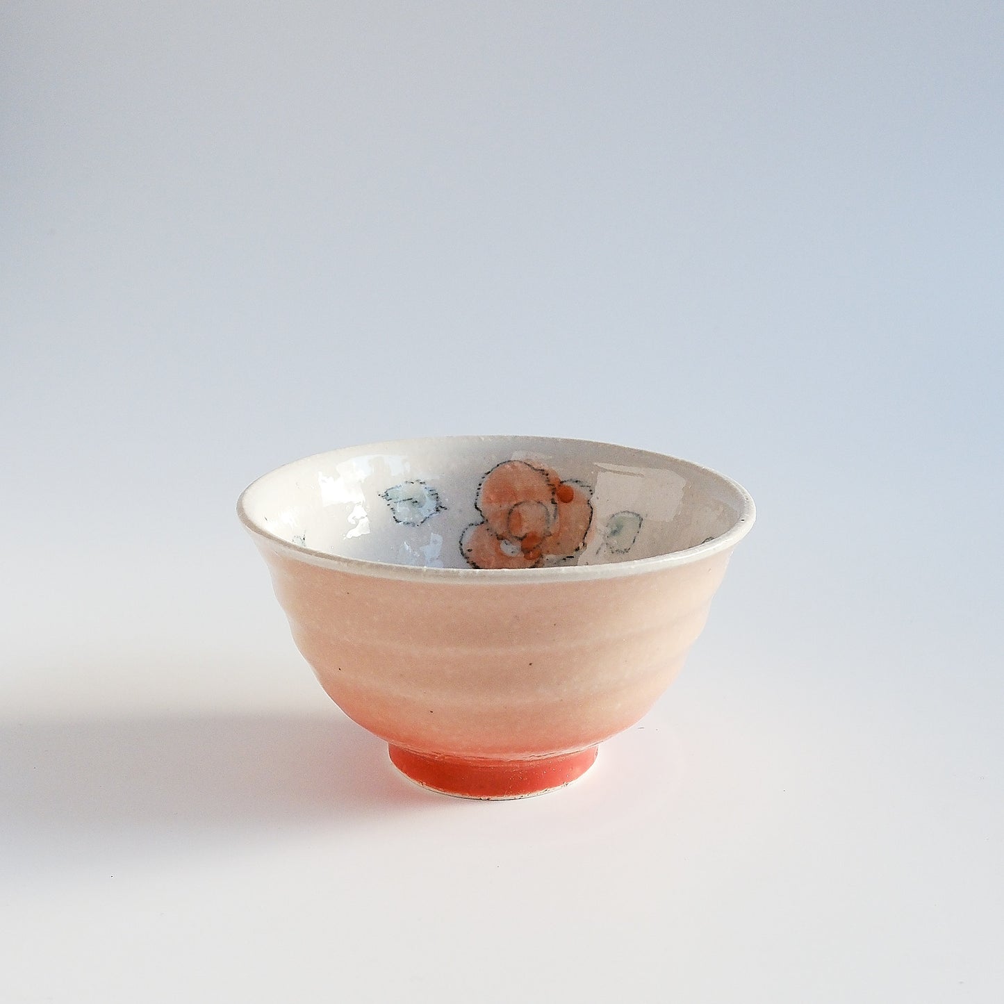 Rose Porcelain Small Rice Bowl 12cm - Red / Green