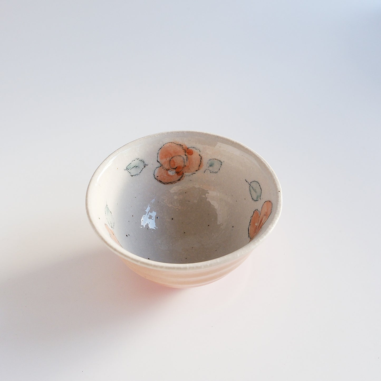 Rose Porcelain Small Rice Bowl 12cm - Red / Green