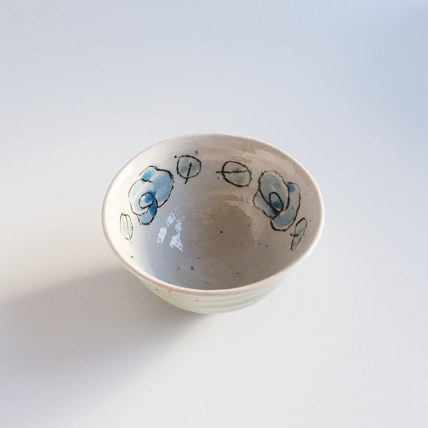 Rose Porcelain Small Rice Bowl 12cm - Red / Green