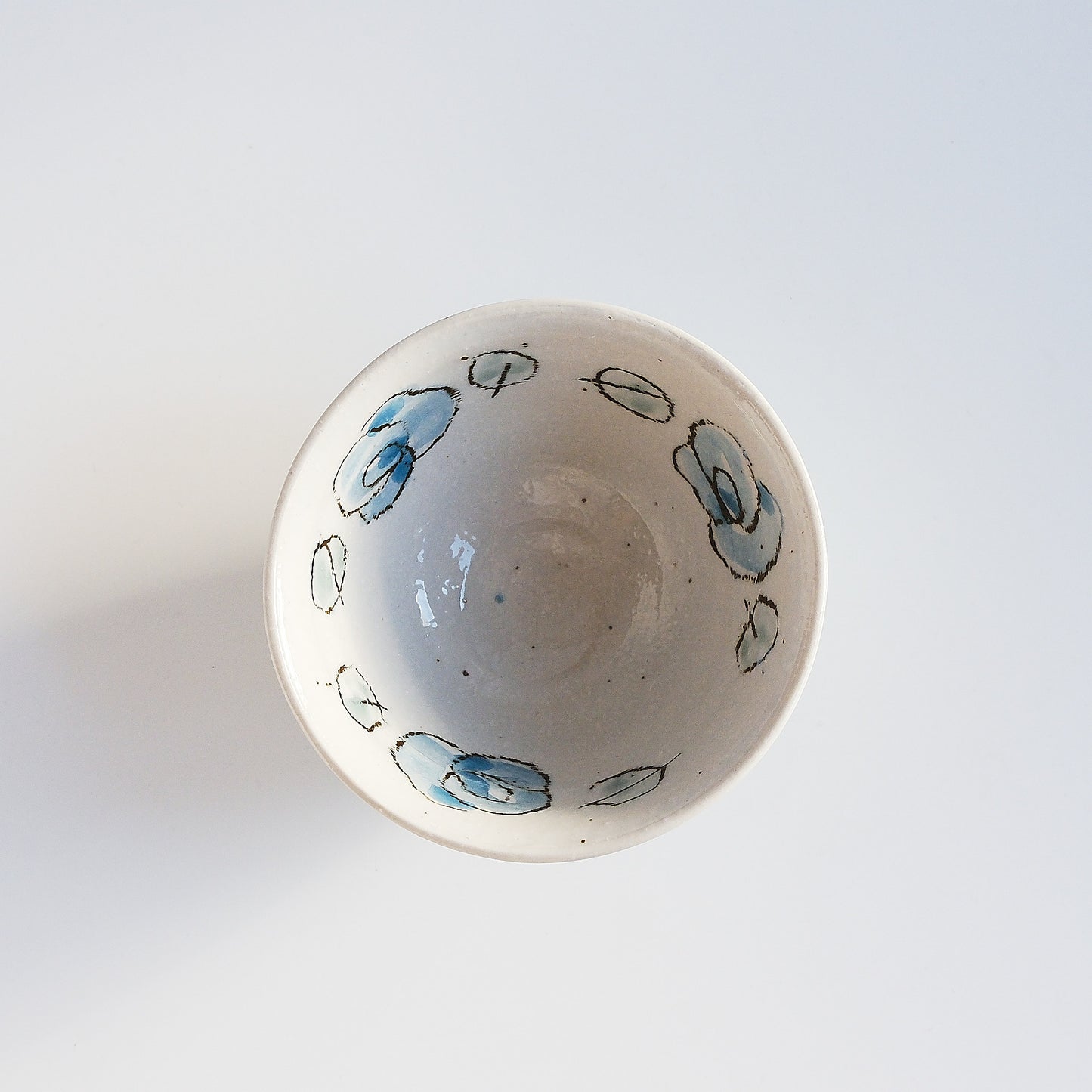 Rose Porcelain Small Rice Bowl 12cm - Red / Green
