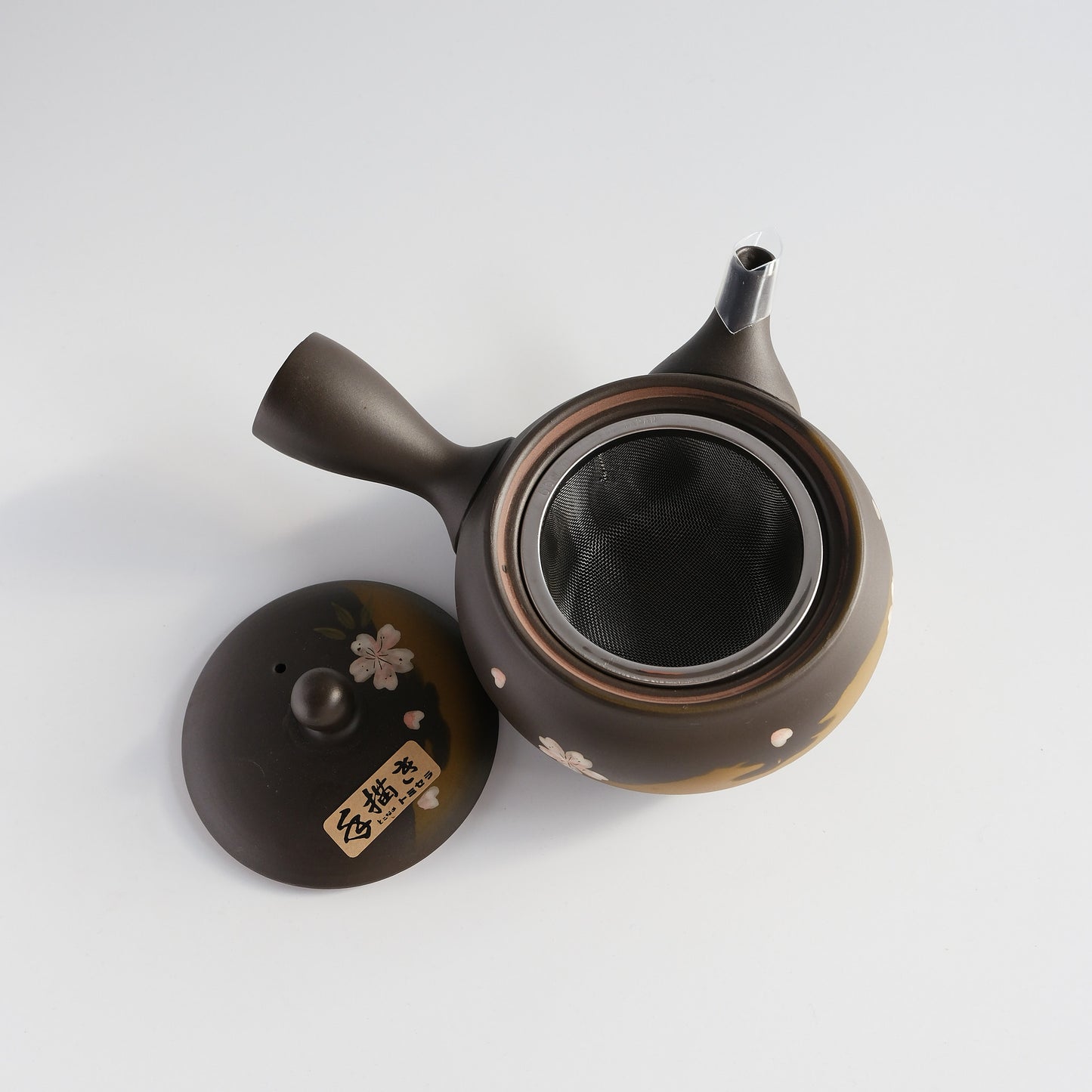 Tokoname-ware Teapot - Black Gold Sakura 280cc