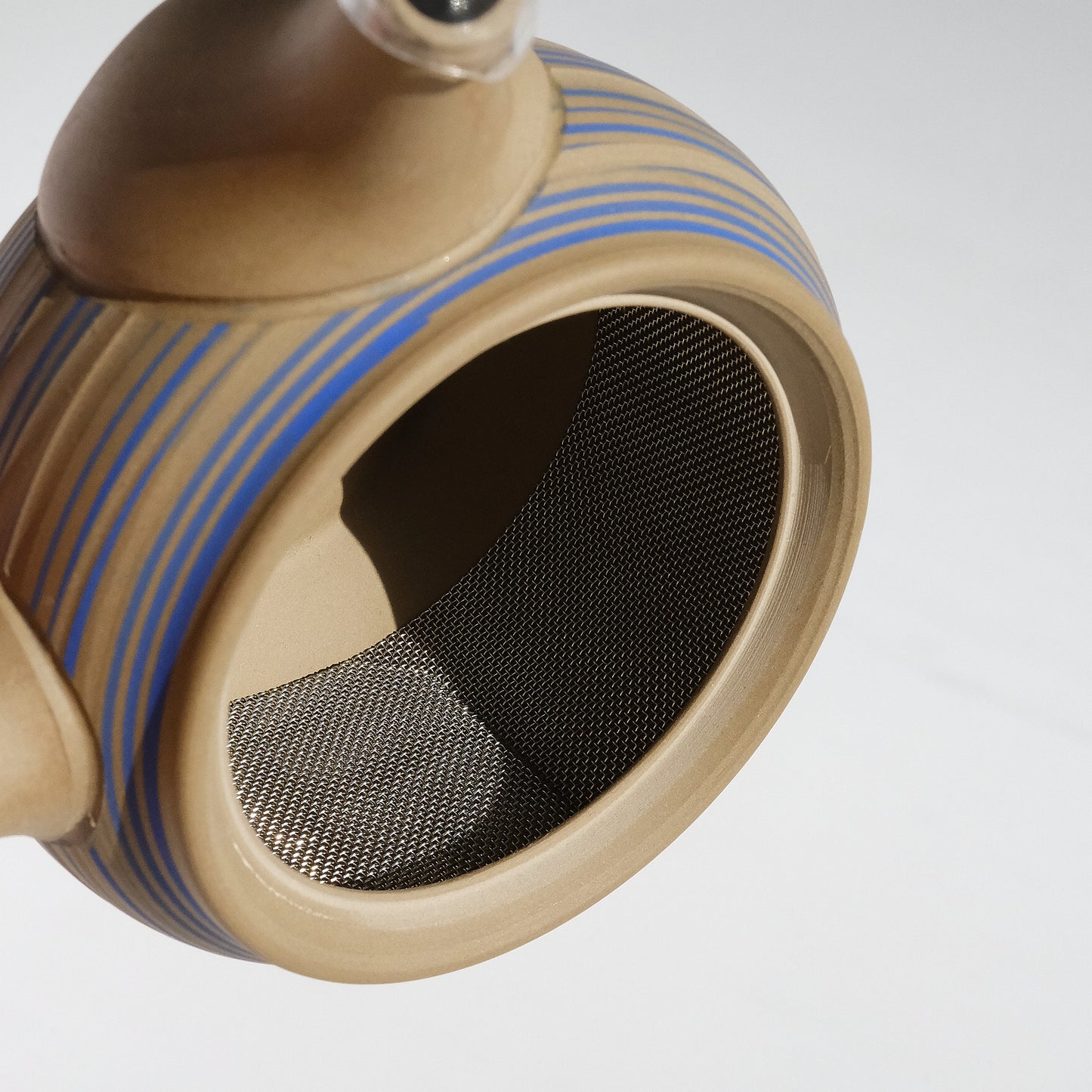 Tokoname-ware Teapot - Blue Stripe 240cc