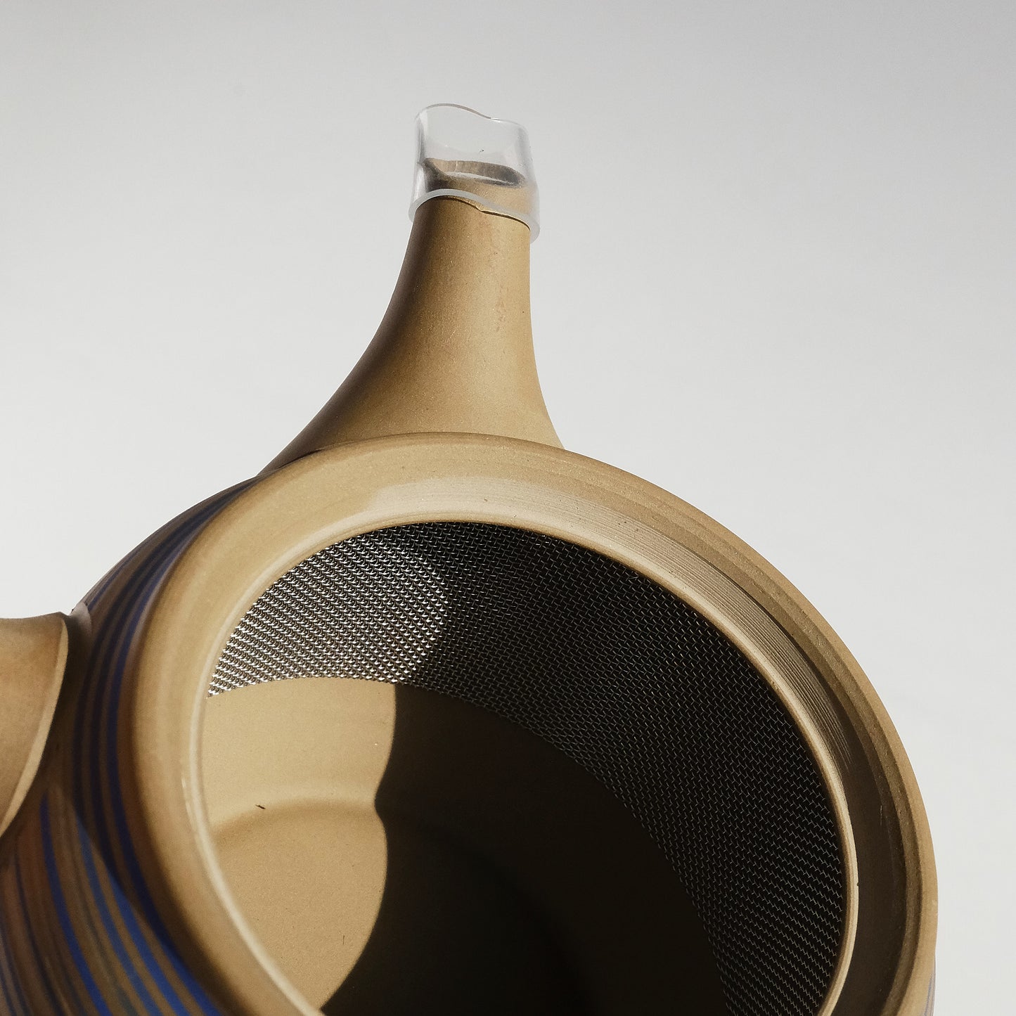 Tokoname-ware Teapot - Blue Stripe 240cc