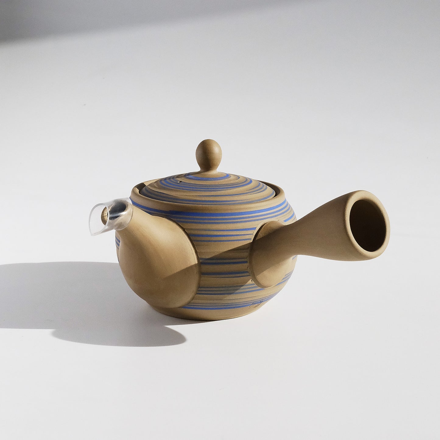 Tokoname-ware Teapot - Blue Stripe 240cc