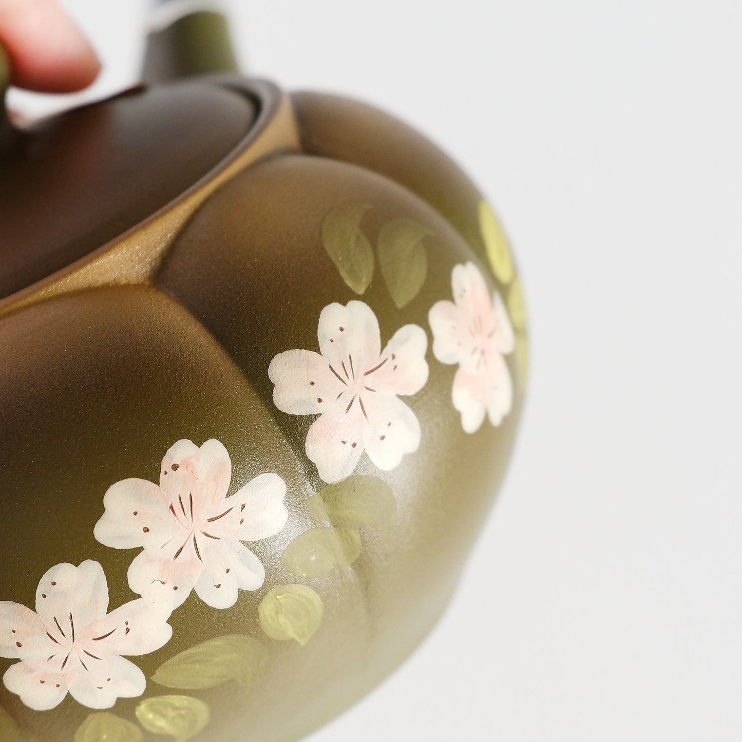 Tokoname-ware Teapot - Green Sakura 230cc