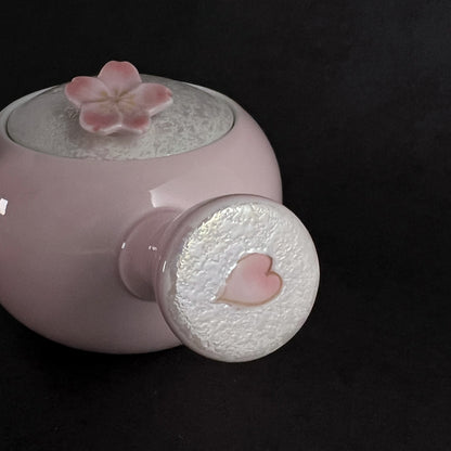 Tasei Gama Arita Ware Hand Painted Teapot and Teacups Set - Pearl Pink Sakura