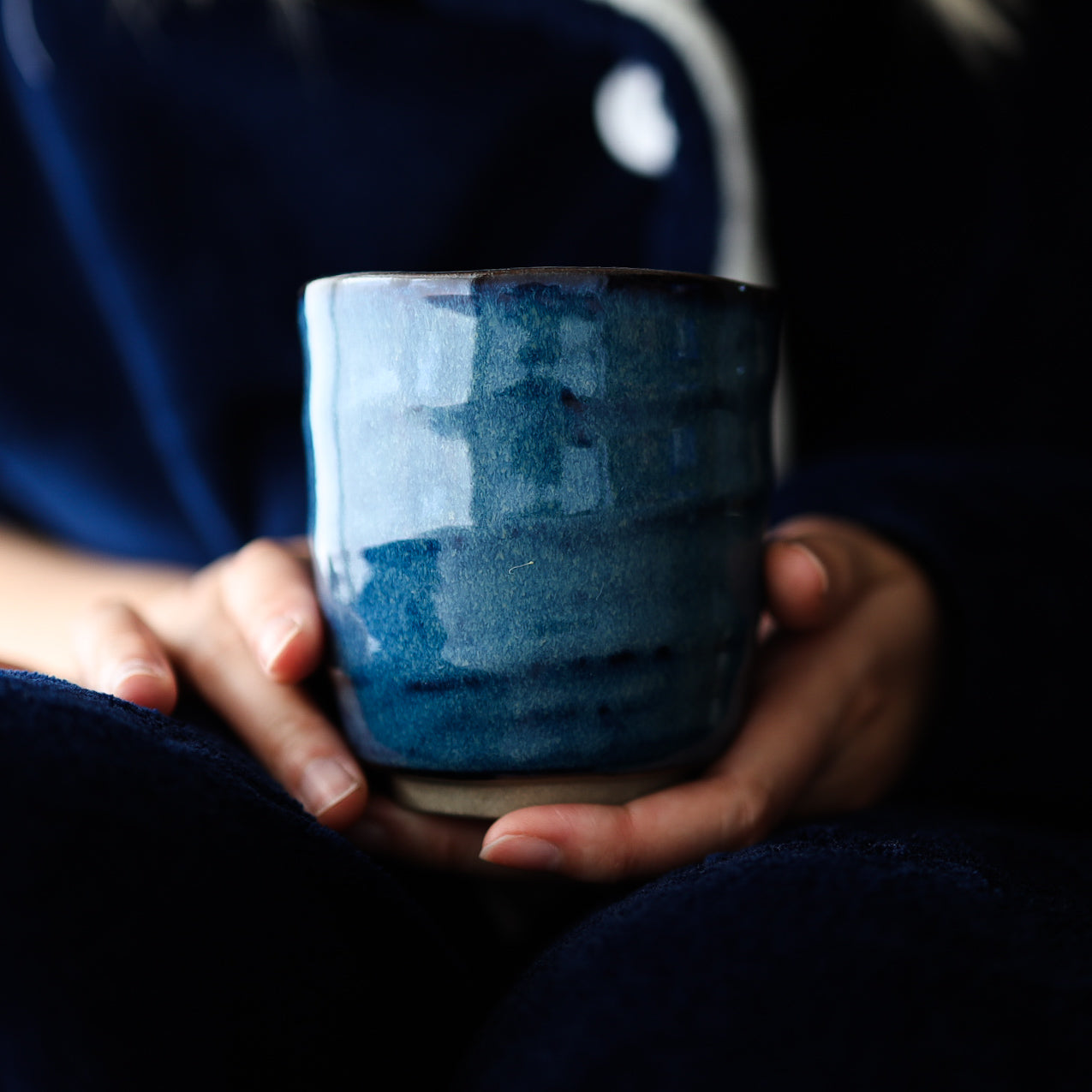 Hitogama Sea Cucumber Sushi Tea Cup 320ml - Blue
