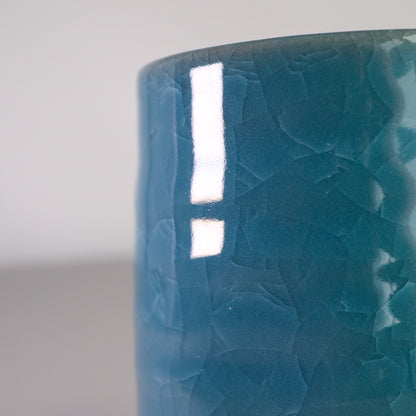 Pierced Glass Sushi Tea Cup 300ml - Blue Turkish