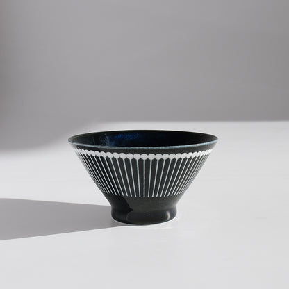 ALBEE Julienne Grass Pattern Rice Bowl 13cm - Navy