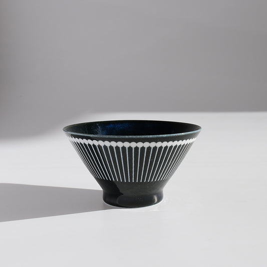 ALBEE Julienne Grass Pattern Rice Bowl 13cm - Navy