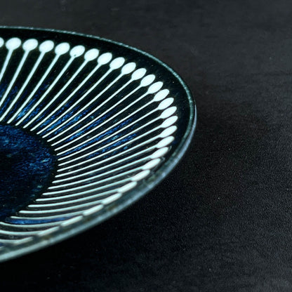 ALBEE Julienne Grass Pattern Small Plate 15cm - Navy / Beige / Grey