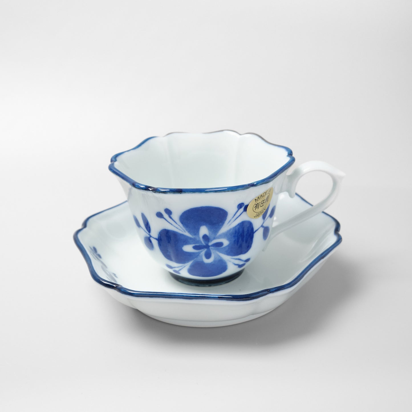 Arita Ware Cup and Saucer - Blue Clover