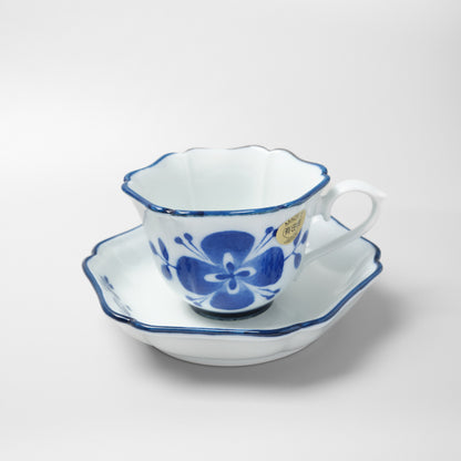 Arita Ware Cup and Saucer - Blue Clover
