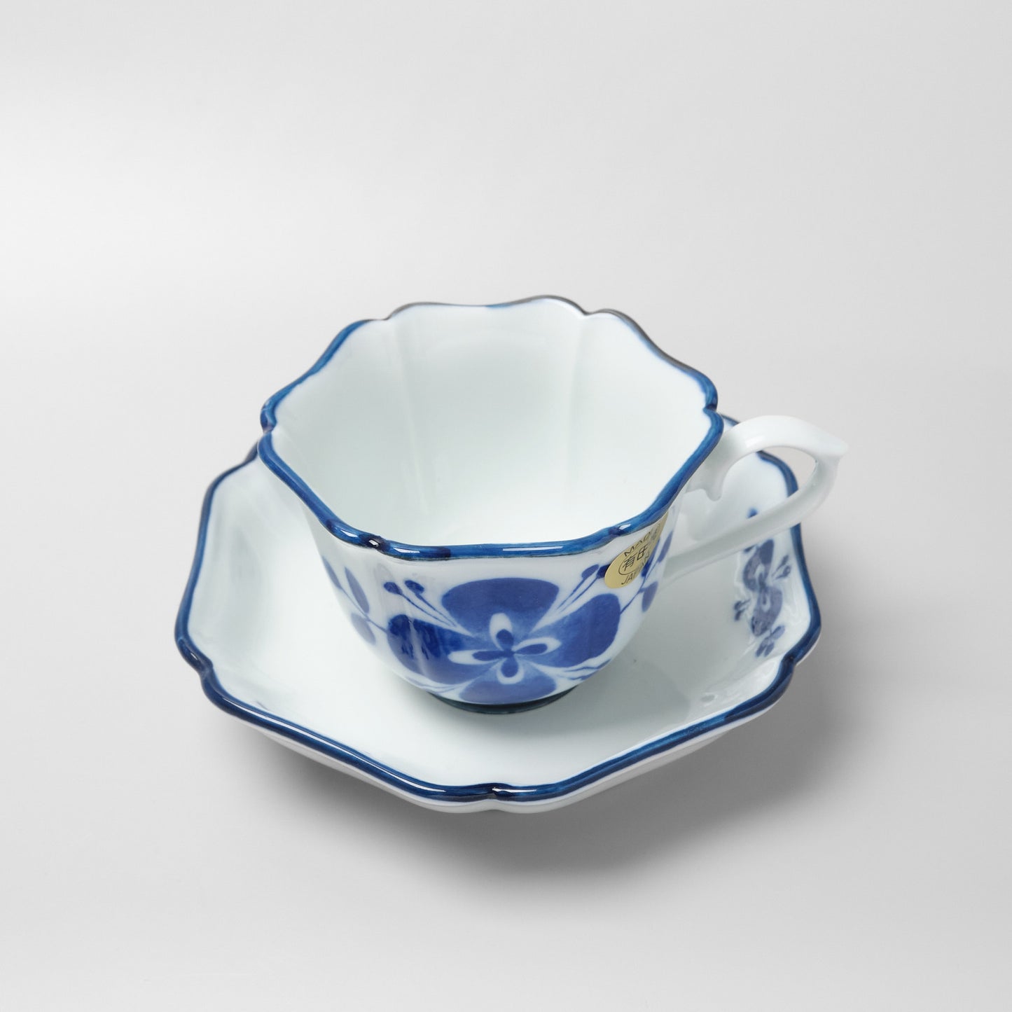 Arita Ware Cup and Saucer - Blue Clover