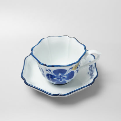 Arita Ware Cup and Saucer - Blue Clover